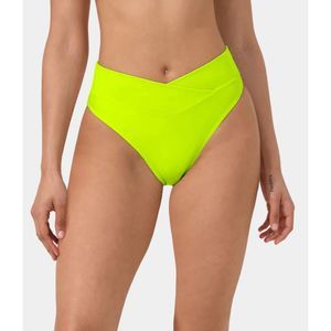 Halara Crossover Bikini Bottom Swimsuit Color: Ice Lime Green Size: Small